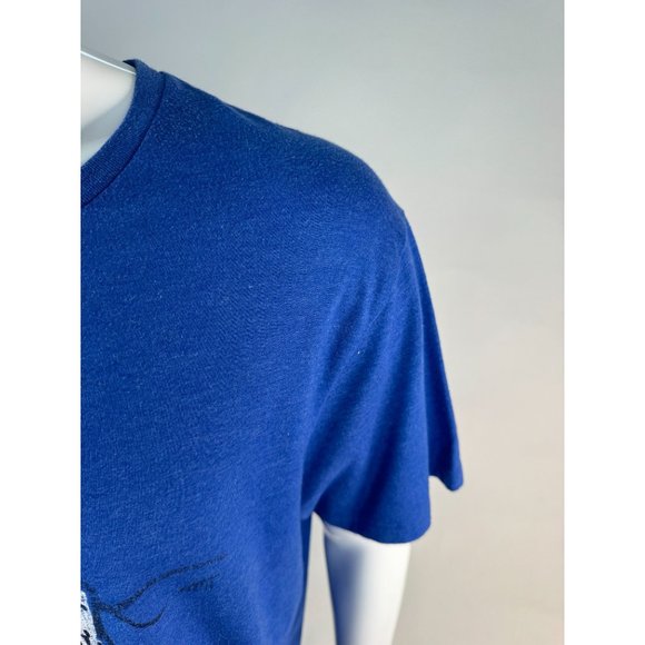 Old Navy Santa's A List XMas Ugly Christmas Sweater TShirt XL Blue Cotton Blend - Picture 14 of 16